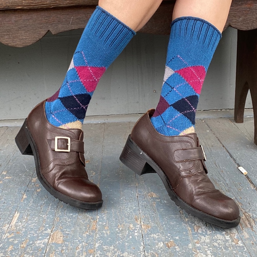 🌈 Vintage 90s chunky leather loafers